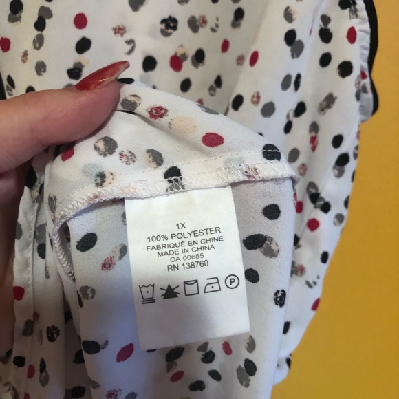 In Every Story 1XL Polka Dot Flowy Tank Top - Picture 4 of 4